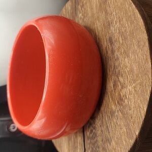 Overflow vibrant retro bracelet‎ bangle orangish red chunky statement bakelite